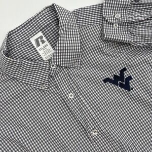 Men's 2XL Gingham Button Down Shirt West Virginia University Mountaineers